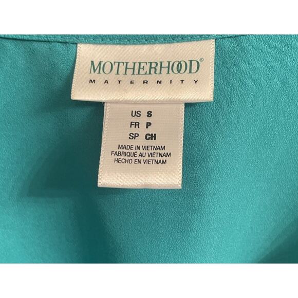 Motherhood Maternity Teal Ruffle Tank Top Size S Elastic Waist No Belt - Picture 4 of 5